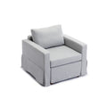 2 Seat Module Sectional Sofa Couch With 1 Ottoman,Seat Cushion And Back Cushion Removable And Washable,Light Grey Light Grey Wood Primary Living Space Soft Modern Rubberwood Foam Linen 2 Seat