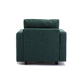 Single Seat Module Sofa Sectional Couch,Cushion Covers Non Removable And Non Washable,Green Green Linen Wood Primary Living Space Soft Cushion Back Modern Rubberwood Square Arms Foam Linen 1 Seat