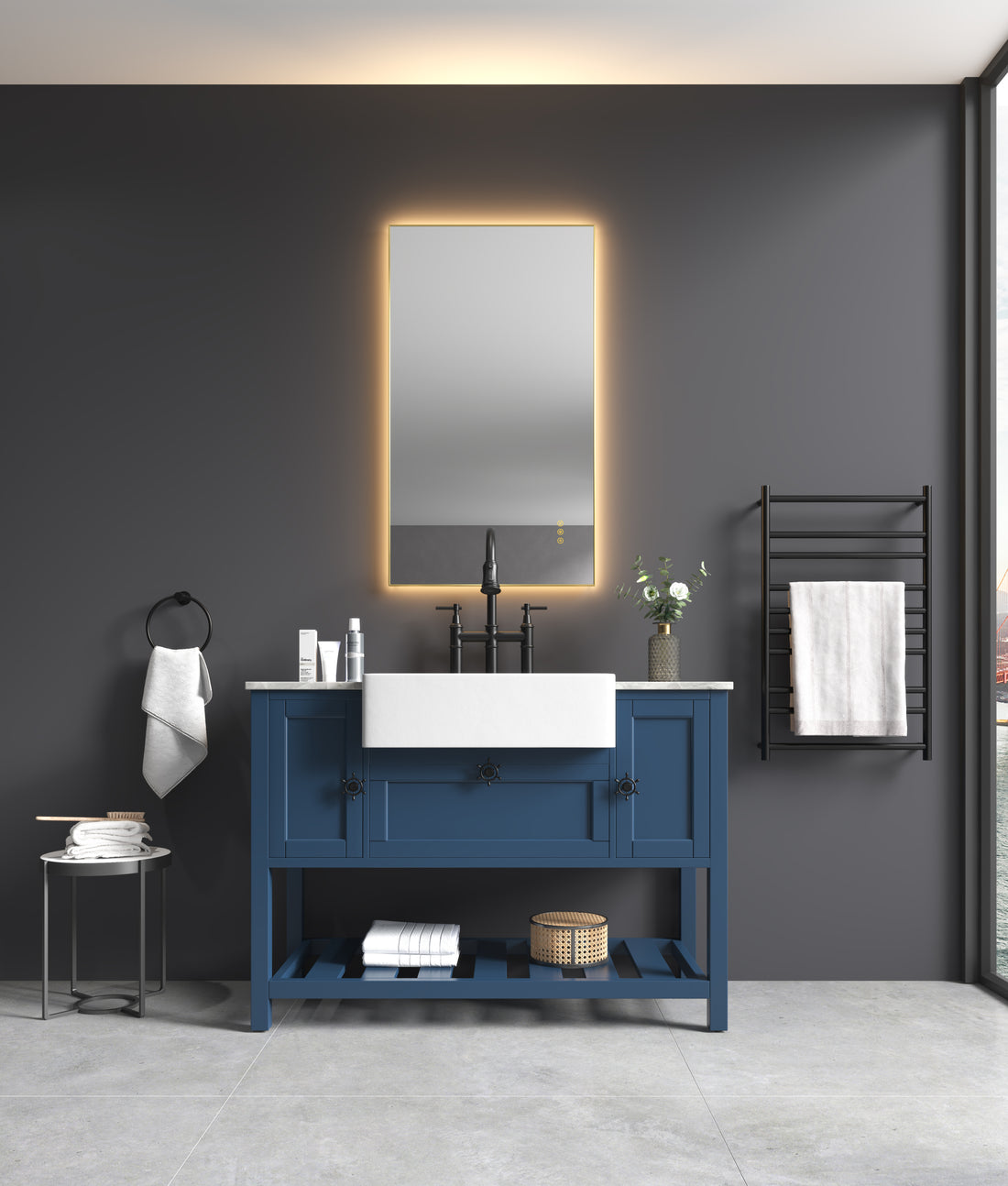 42 X 24Inch Led Mirror Bathroom Vanity Mirror With Back Light, Wall Mount Anti Fog Memory Large Adjustable Vanity Mirror Gold Aluminium