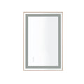 36*24 Led Lighted Bathroom Wall Mounted Mirror With High Lumen Anti Fog Separately Control Gold Aluminium