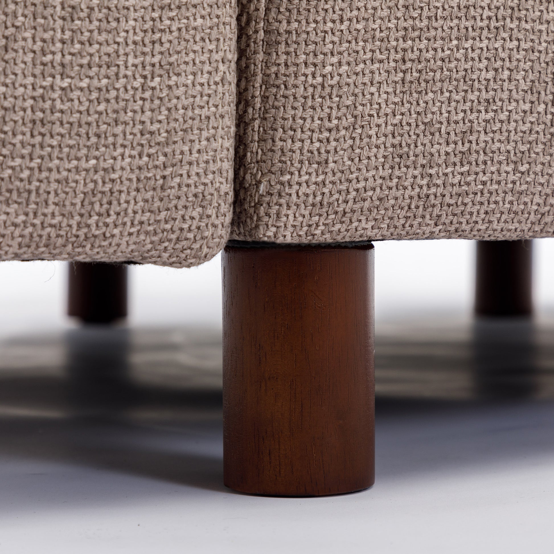 4 Seat Module Sectional Sofa Couch With 1 Ottoman For Living Room,Seat Cushion And Back Cushion Non Removable And Non Washable,Brown Brown Wood Primary Living Space Soft Modern Rubberwood Foam Linen 4 Seat