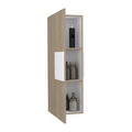 Vanguard Medicine Cabinet, Three Shelves, Single Door Cabinet Pearl White Multicolor Particle Board Particle Board