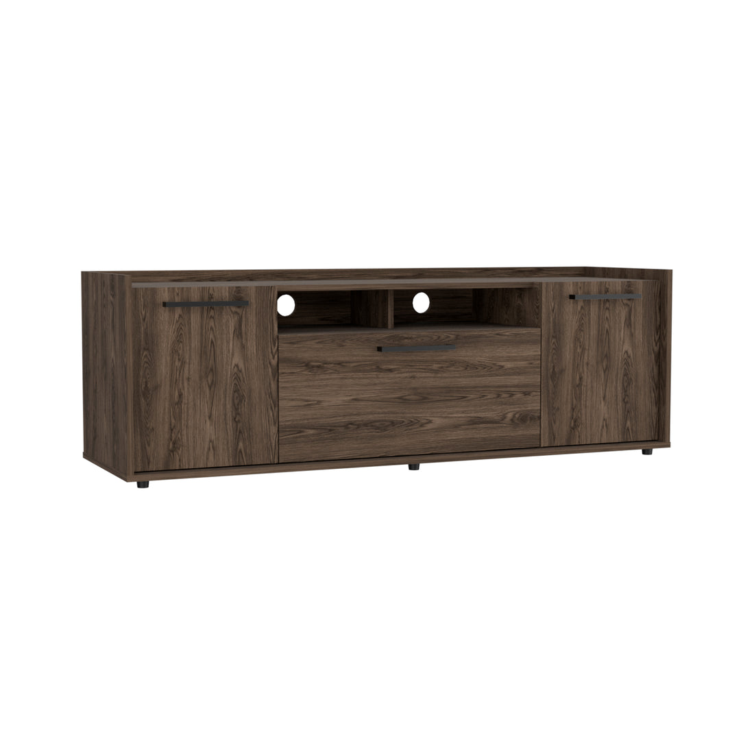 Lyon Tv Stand For Tv S Up 55", One Cabinet, Double Door Dark Walnut Brown Primary Living Space 50 59 Inches 50 59 Inches Modern 55 Inches Particle Board Particle Board