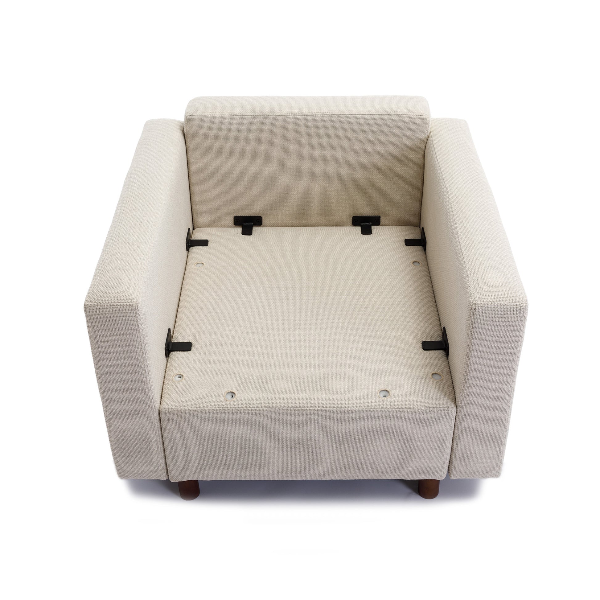 3 Seat Module Sectional Sofa Couch With 1 Ottoman For Living Room,Seat Cushion And Back Cushion Non Removable And Non Washable,Cream Cream Wood Primary Living Space Soft Modern Rubberwood Foam Linen 3 Seat