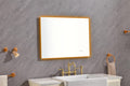 32 X 24 Inch Led Mirror Bathroom Vanity Mirror With Back Light, Wall Mount Anti Fog Memory Large Adjustable Vanity Mirror Gold Aluminium