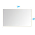 60 X 36Inch Led Mirror Bathroom Vanity Mirror With Back Light, Wall Mount Anti Fog Memory Large Adjustable Vanity Mirror Gold Aluminium