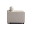 Single Seat Module Sofa Sectional Couch,Cushion Covers Non Removable And Non Washable,Cream Cream Linen Wood Primary Living Space Soft Cushion Back Modern Rubberwood Square Arms Foam Linen 1 Seat