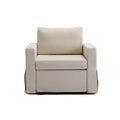 Single Seat Module Sofa Sectional Couch Seat Cushion And Back Cushion Removable And Washable,Cream Cream Wood Primary Living Space Soft Cushion Back Modern Rubberwood Square Arms Foam Linen 1 Seat