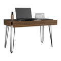 Baxter 140 Desk, One Shelf, Four Legs Mahogany Brown Computer Desk Office Modern Freestanding Rectangular Desk Rectangular Particle Board Particle Board