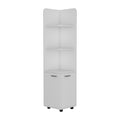 Malibu Freestanding Linen Cabinet, 2 Doors, Open Shelves White White 2 4 Bathroom Freestanding Modern Particle Board Particle Board