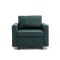 Single Seat Module Sofa Sectional Couch With Armrest With 1 Ottoman,Cushion Covers Non Removable And Non Washable,Green Green Wood Primary Living Space Soft Modern Rubberwood Foam Linen 1 Seat