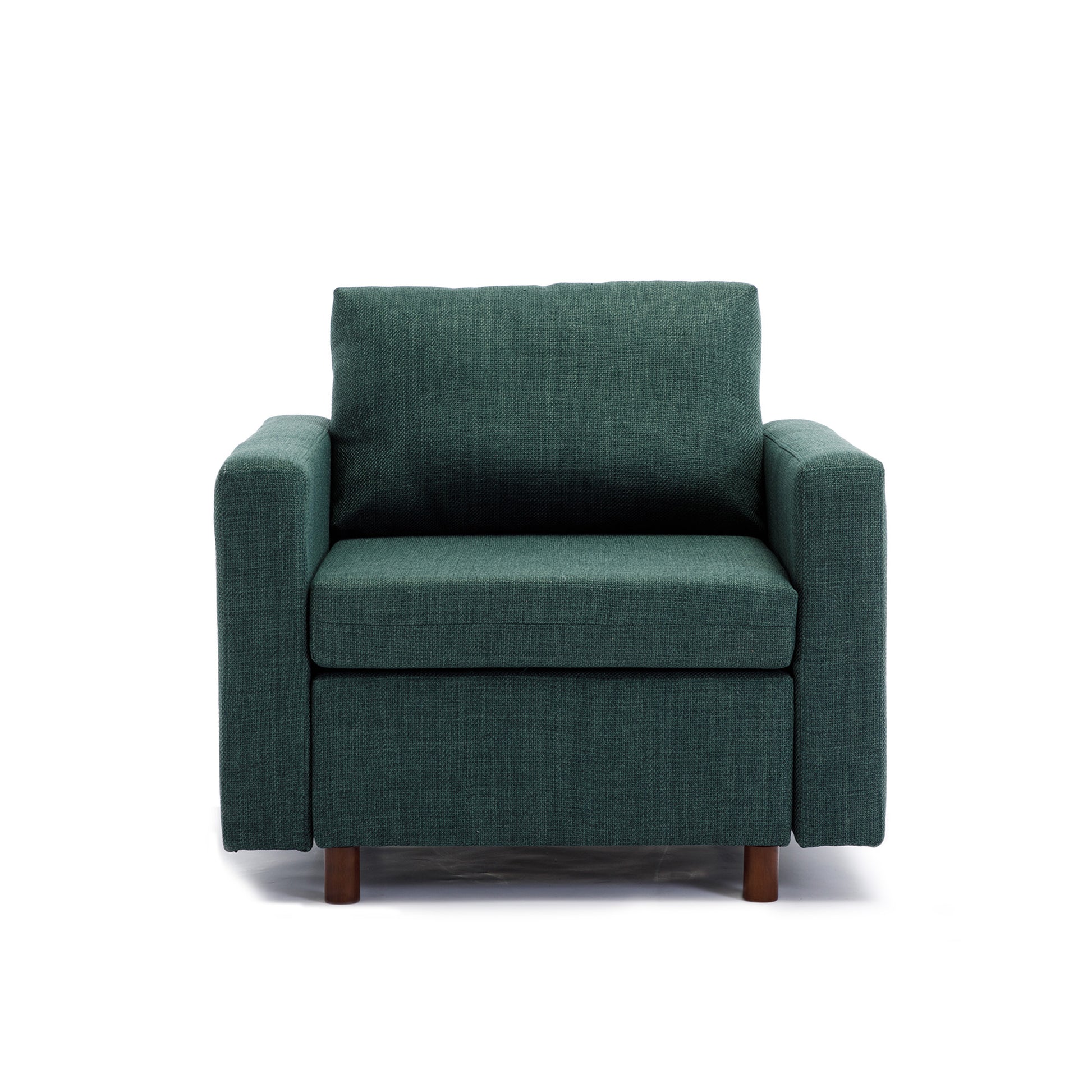 Single Seat Module Sofa Sectional Couch With Armrest With 1 Ottoman,Cushion Covers Non Removable And Non Washable,Green Green Wood Primary Living Space Soft Modern Rubberwood Foam Linen 1 Seat