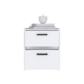 Trivor 2 Drawers Nightstandend Table, Side Table Metal Handles White White 2 Drawers Bedroom Rectangle Modern Storage Particle Board Particle Board