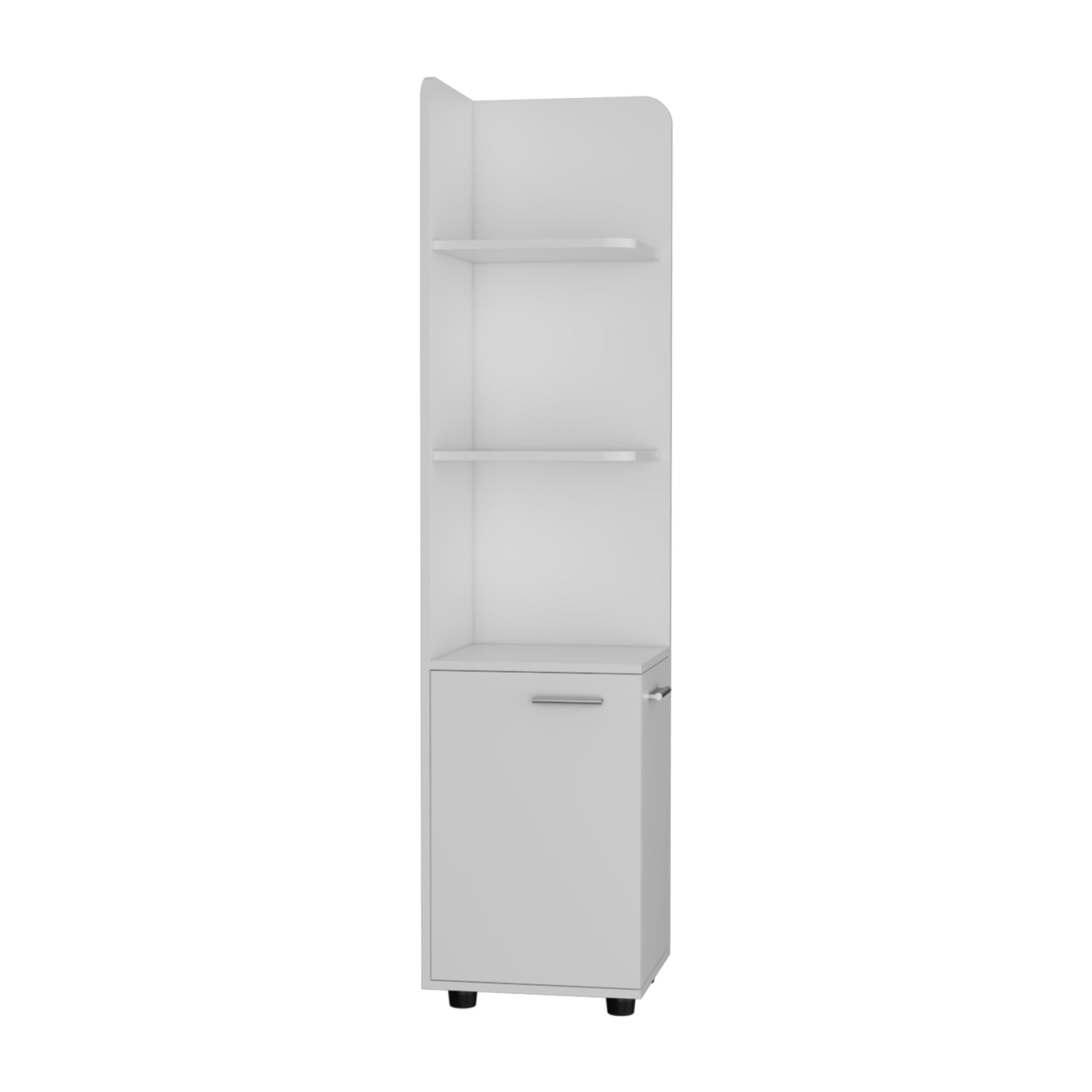 Malibu Freestanding Linen Cabinet, 2 Doors, Open Shelves White White 2 4 Bathroom Freestanding Modern Particle Board Particle Board