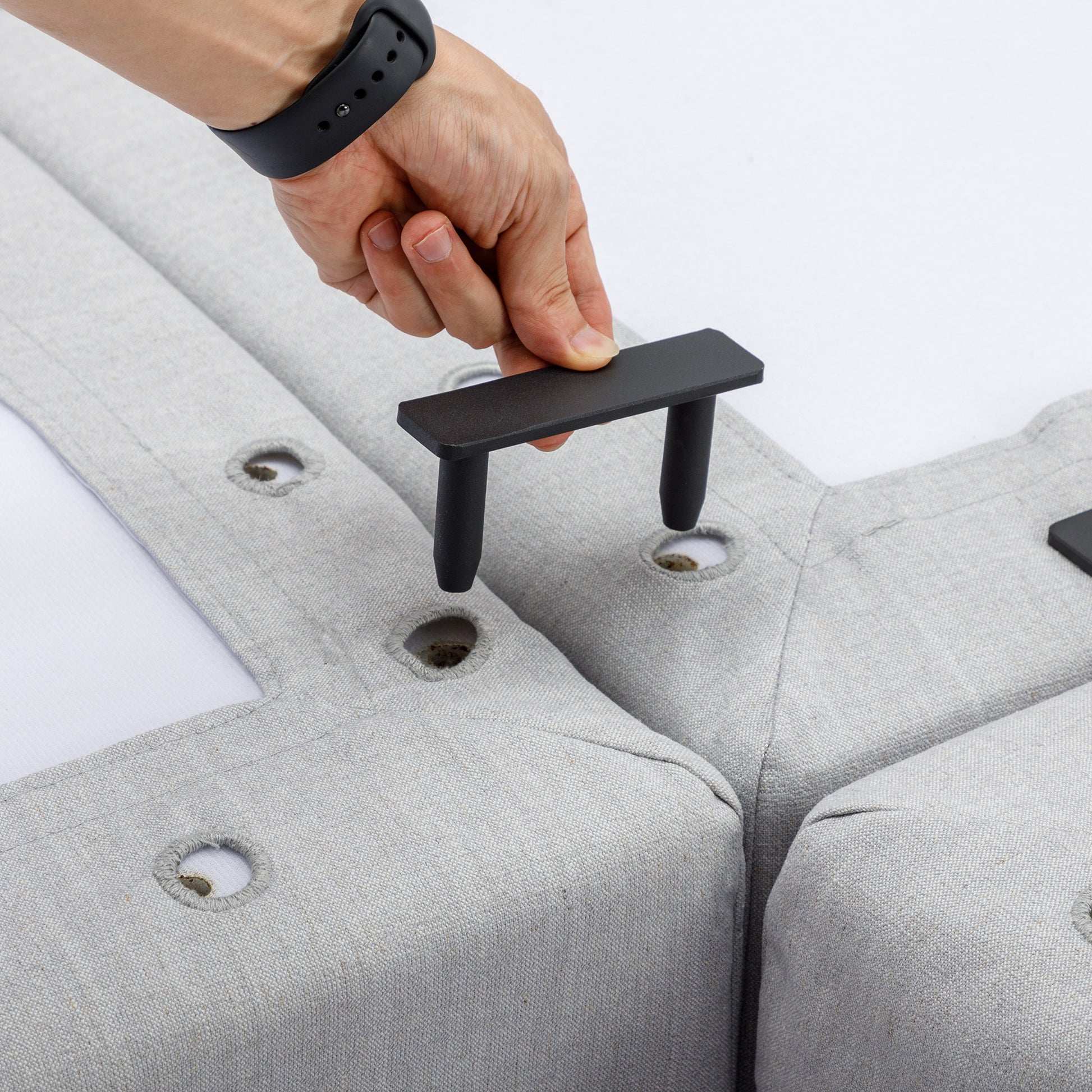 Single Seat Module Sofa Sectional Couch Seat Cushion And Back Cushion Removable And Washable,Light Grey Light Grey Wood Primary Living Space Soft Cushion Back Modern Rubberwood Square Arms Foam Linen 1 Seat
