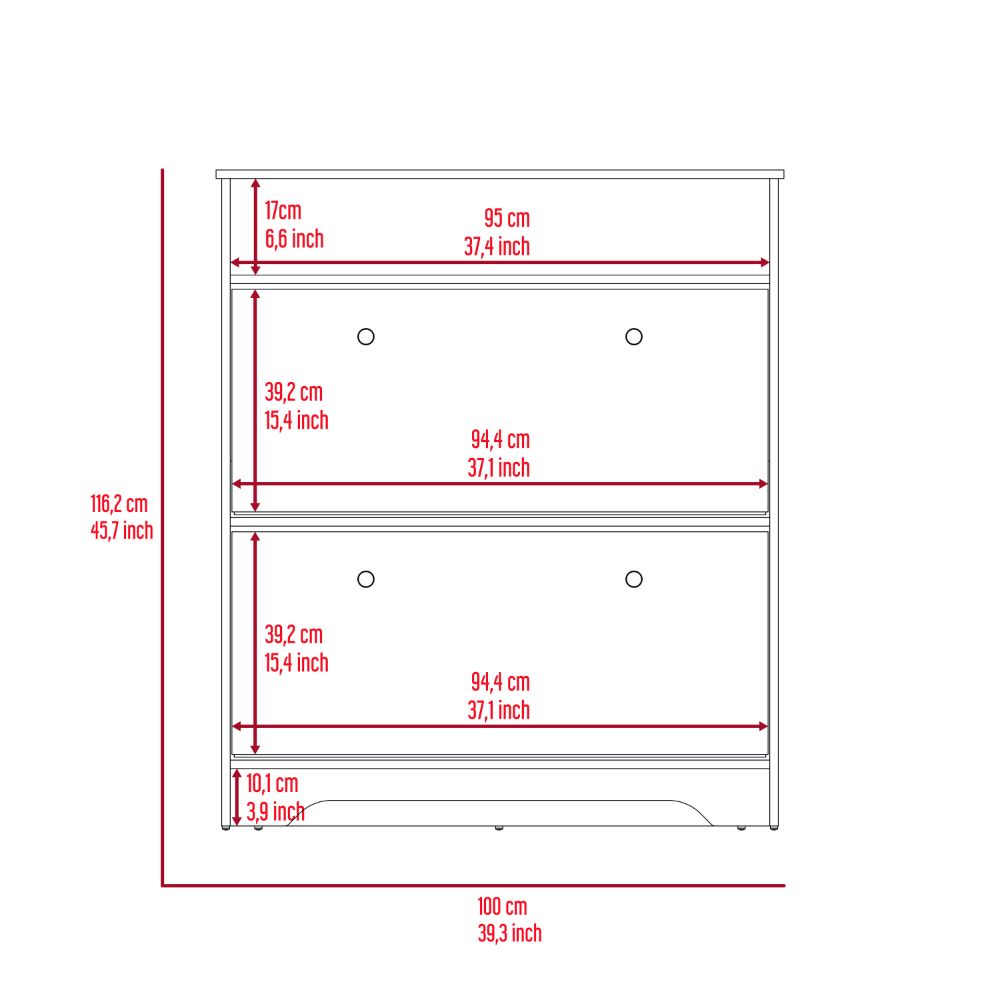 Brandford Shoe Rack, Superior Top, Two Shelves Brown Bedroom Modern Mdf Engineered Wood