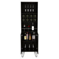 Manhattan Talll Bar Cabinet, Eight Built In Wine Rack, Two Cabinets With Single Door Black Black Particle Board Particle Board