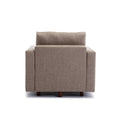 2 Seat Module Sectional Sofa Couch With 2 Ottoman For Living Room,Seat Cushion And Back Cushion Non Removable And Non Washable,Brown Brown Wood Primary Living Space Soft Modern Rubberwood Foam Linen 2 Seat