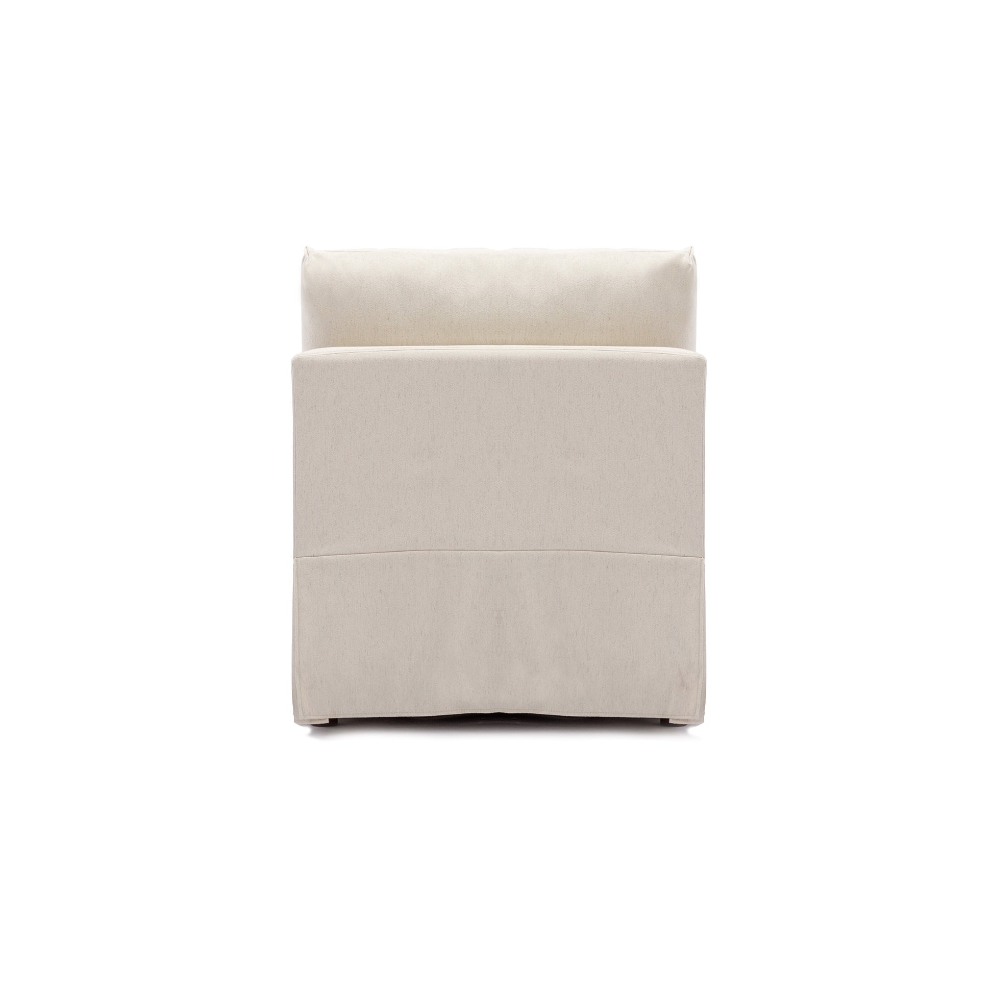 Modern Fabric Linen Middle Module For Modular Sofa Sectional Sofa Couch Accent Armless Chair, Cushion Covers Removable And Washable,Cream Cream Linen Wood Primary Living Space Medium Soft Cushion Back Modern Rubberwood Armless Foam Linen 1 Seat