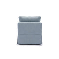 2 Seats Modern Fabric Linen Middle Module For Modular Sofa Sectional Sofa Couch Accent Armless Chair, Cushion Covers Removable And Washable,Light Blue Light Blue Wood Medium Soft Cushion Back Modern Rubberwood Armless Foam Linen 2 Seat