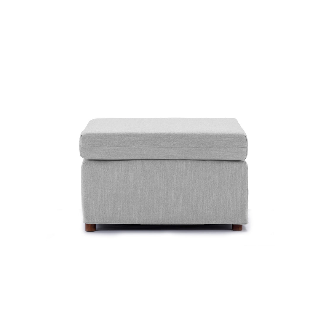 Single Movable Ottoman For Modular Sectional Sofa Couch Without Storage Function, Cushion Covers Removable And Washable,Light Grey Light Grey Wood Primary Living Space Soft Modern Rubberwood Wood Square Armless Foam Linen