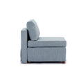 Modern Fabric Linen Middle Module For Modular Sofa Sectional Sofa Couch Accent Armless Chair, Cushion Covers Removable And Washable,Light Blue Light Blue Wood Medium Soft Cushion Back Modern Rubberwood Armless Foam Linen 1 Seat