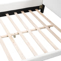 Full Size Upholstered Platform Bed With Cartoon Ears Shaped Headboard, White Box Spring Not Required Full White Wood Bedroom Bed Frame Polyester Upholstered