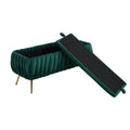 Coolmore Storage Ottoman,Bedroom End Bench,Upholstered Fabric Storage Ottoman With Safety Hinge, Entryway Padded Footstool, Ottoman Bench For Living Room & Bedroom Emerald Velvet