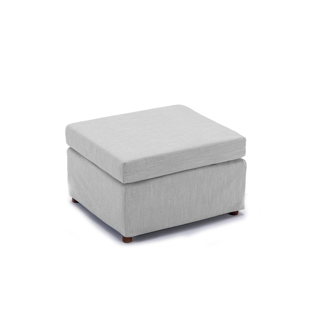 Single Movable Ottoman For Modular Sectional Sofa Couch Without Storage Function, Cushion Covers Removable And Washable,Light Grey Light Grey Wood Primary Living Space Soft Modern Rubberwood Wood Square Armless Foam Linen