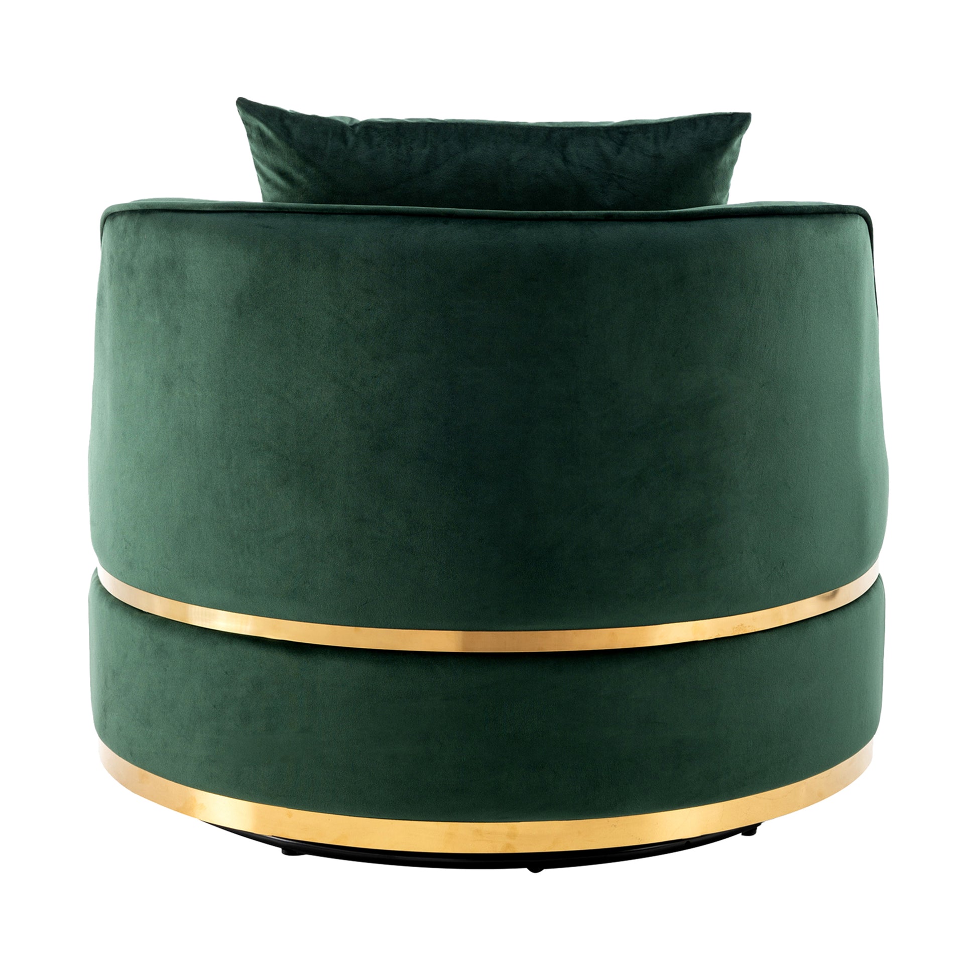 360 Degree Swivel Accent Chair Velvet Modern Upholstered Barrel Chair Over Sized Soft Chair With Seat Cushion For Living Room, Bedroom, Office, Apartment, Green Green Foam Velvet