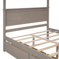 Wood Canopy Bed With Two Drawers, Full Size Canopy Platform Bed With Support Slats .No Box Spring Needed, Brushed Light Brown Light Brown Solid Wood Mdf