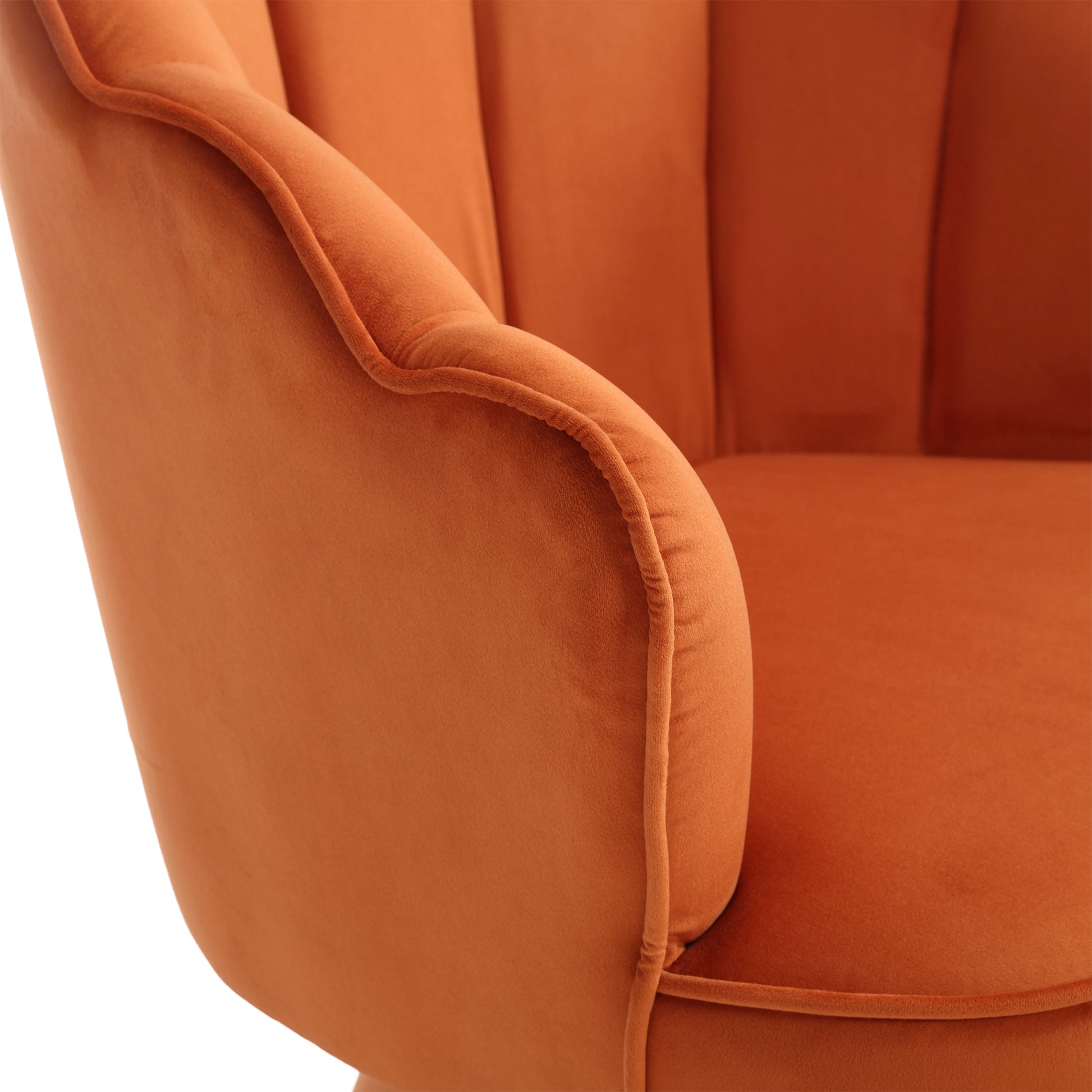 Coolmore Swivel Barrel Chair, Comfy Round Accent Sofa Chair For Living Room, 360 Degree Swivel Barrel Club Chair, Leisure Arm Chair For Nursery, Hotel, Bedroom, Office, Lounge Orange Velvet