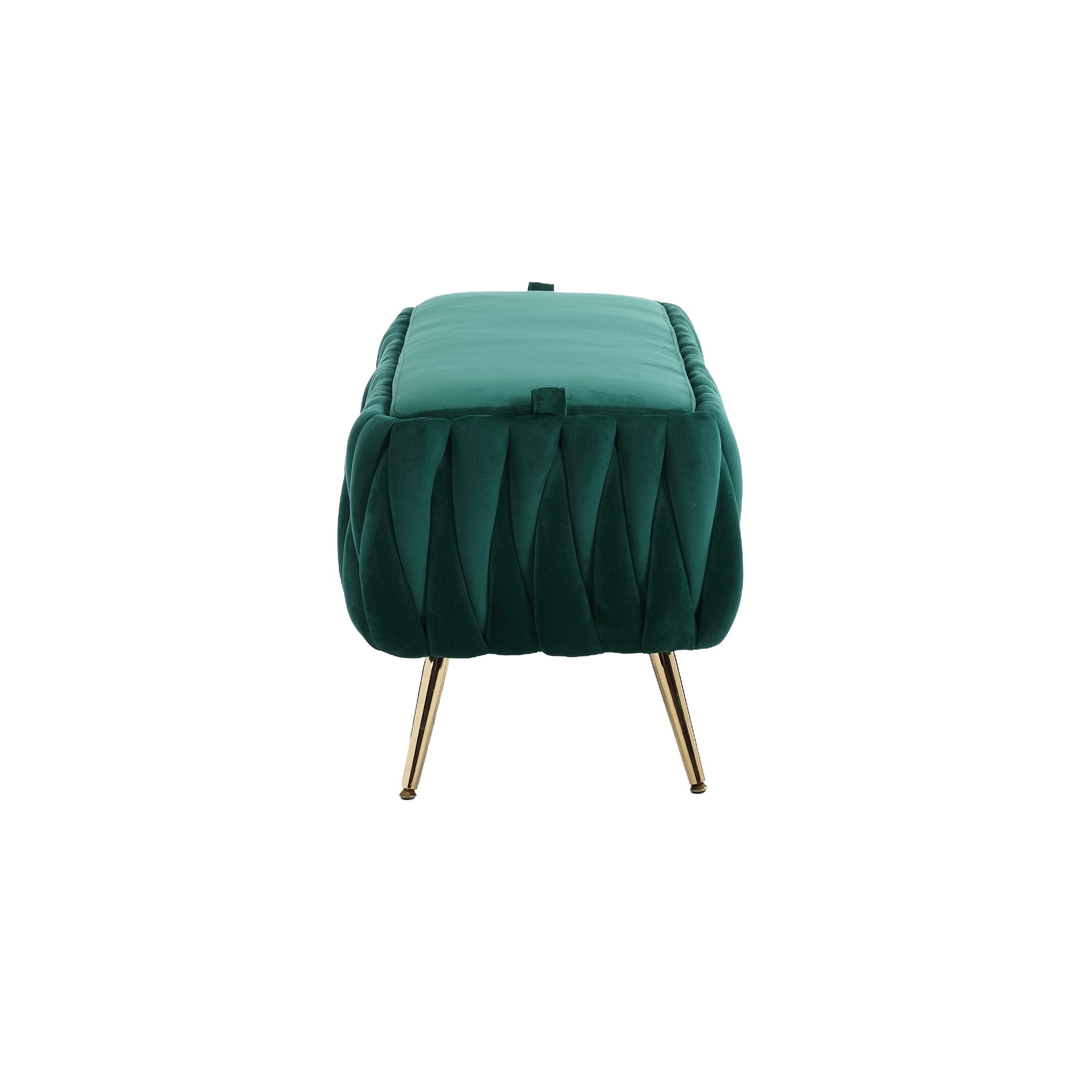 Coolmore Storage Ottoman,Bedroom End Bench,Upholstered Fabric Storage Ottoman With Safety Hinge, Entryway Padded Footstool, Ottoman Bench For Living Room & Bedroom Emerald Velvet