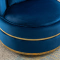 360 Degree Swivel Accent Chair Velvet Modern Upholstered Barrel Chair Over Sized Soft Chair With Seat Cushion For Living Room, Bedroom, Office, Apartment, Blue Blue Foam Velvet