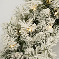 Pre Lit Xmas Tree Artificial Christmas 4 Piece Set,Garland, Wreath And Set Of 2 Entrance Trees X Mas With Led Lights, Christmas Tree Green Pvc