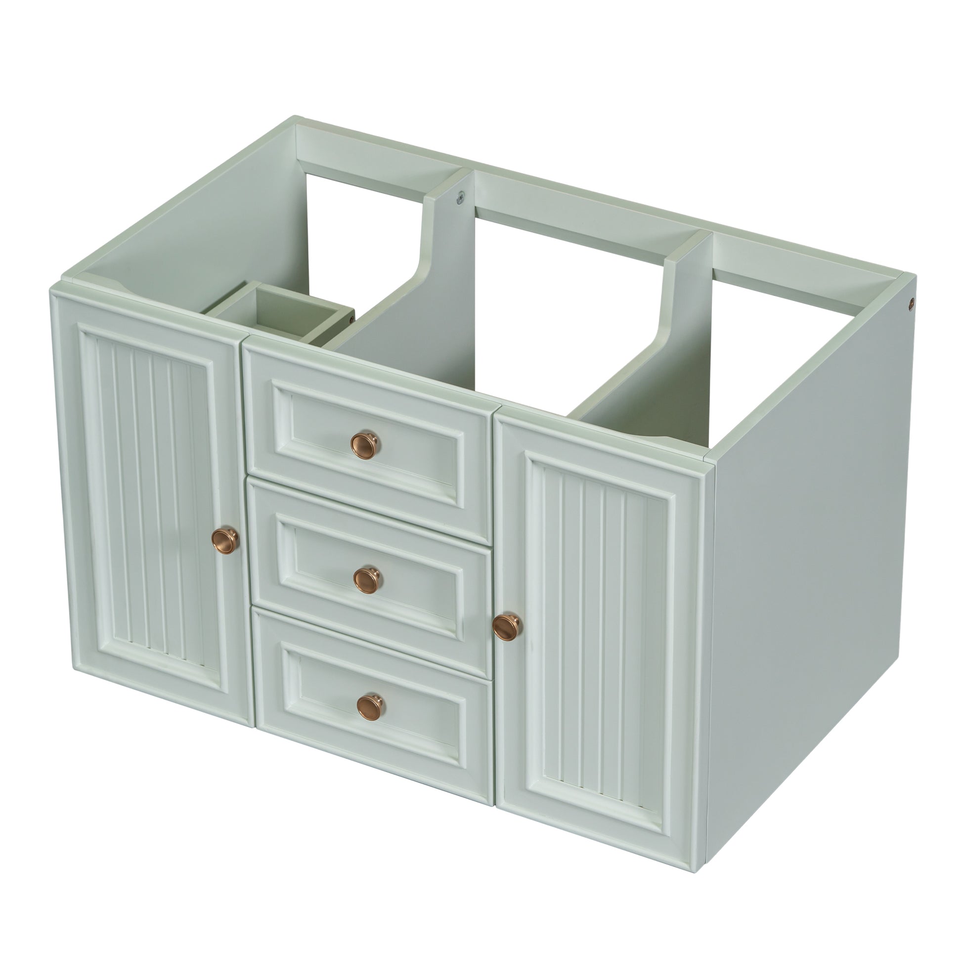 30" Wall Mounted Bathroom Vanity Without Sink, Cabinet Base Only, Functional Drawer, Green Green Solid Wood Mdf