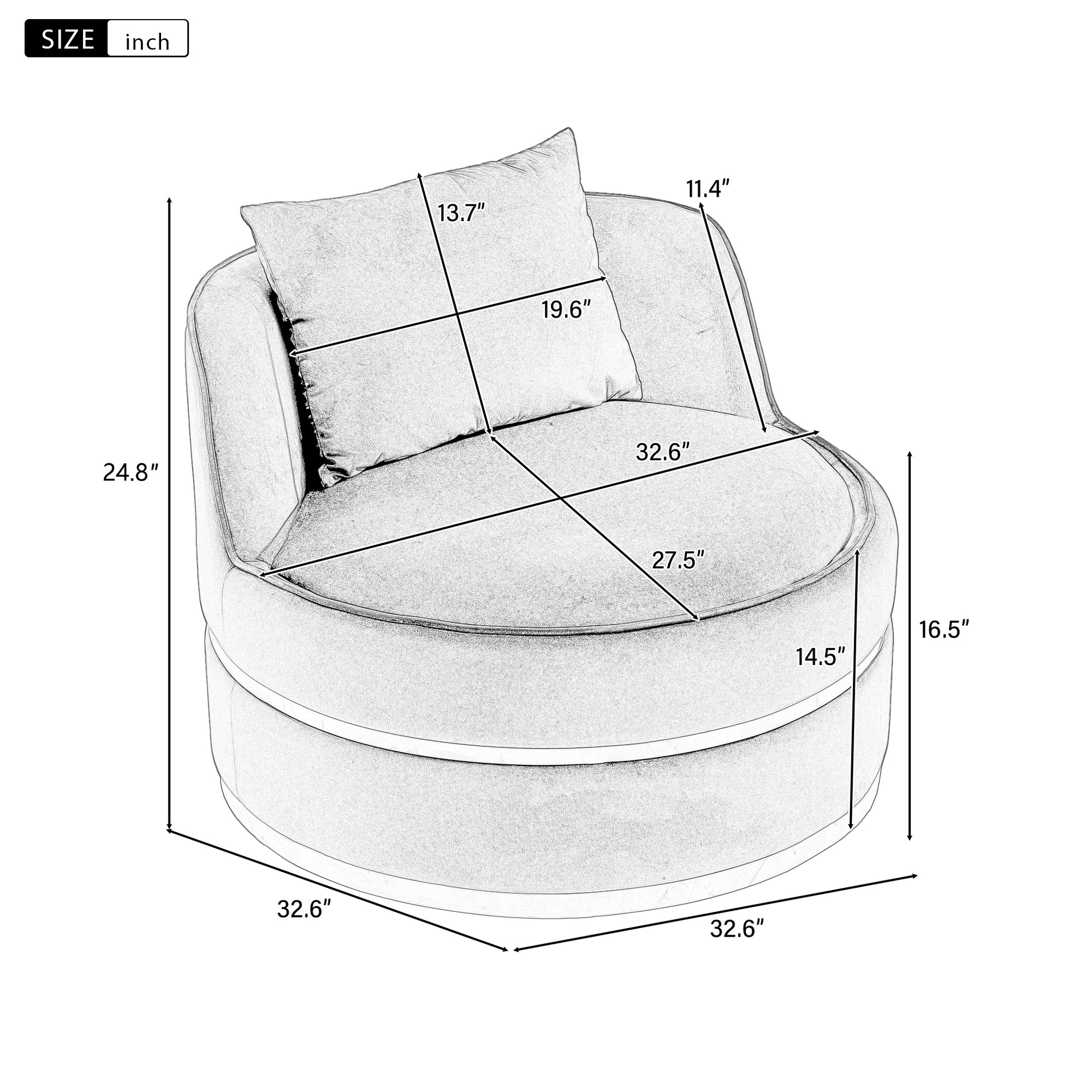 360 Degree Swivel Accent Chair Velvet Modern Upholstered Barrel Chair Over Sized Soft Chair With Seat Cushion For Living Room, Bedroom, Office, Apartment, Green Green Foam Velvet