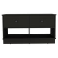 Hamilton Storage Bench, Two Open Shelves, Two Drawers Black Black Primary Living Space Modern Shelves Particle Board Particle Board