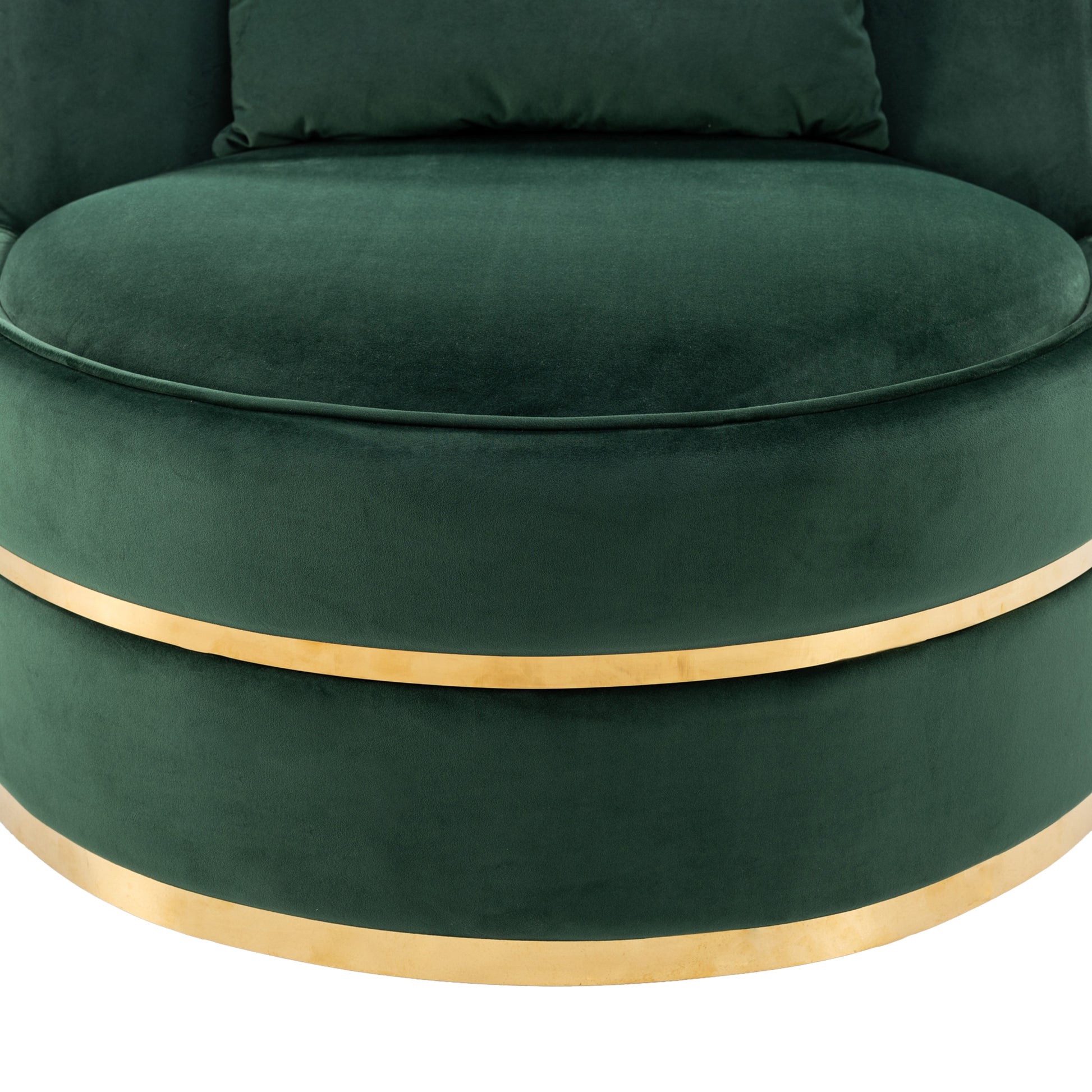 360 Degree Swivel Accent Chair Velvet Modern Upholstered Barrel Chair Over Sized Soft Chair With Seat Cushion For Living Room, Bedroom, Office, Apartment, Green Green Foam Velvet