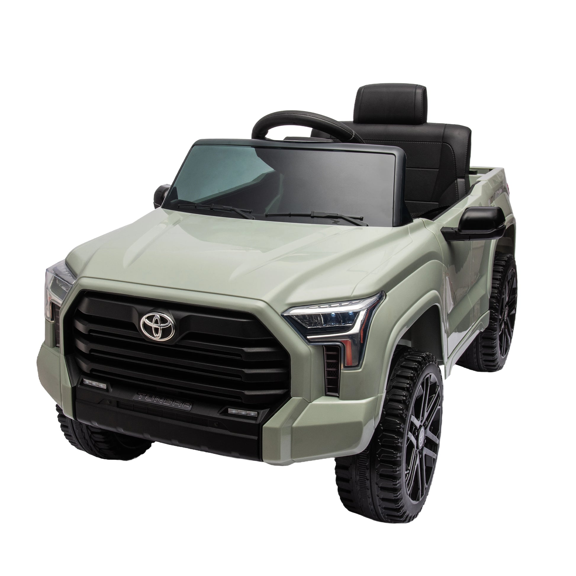 Officially Licensed Toyota Tundra Pickup,Electric Pickup Car Ride On For Kid, 12V Electric Ride On Toy,2.4G W Parents Remote Control,Electric Car For Kids,Three Speed Adjustable,Power Display Olive Plastic