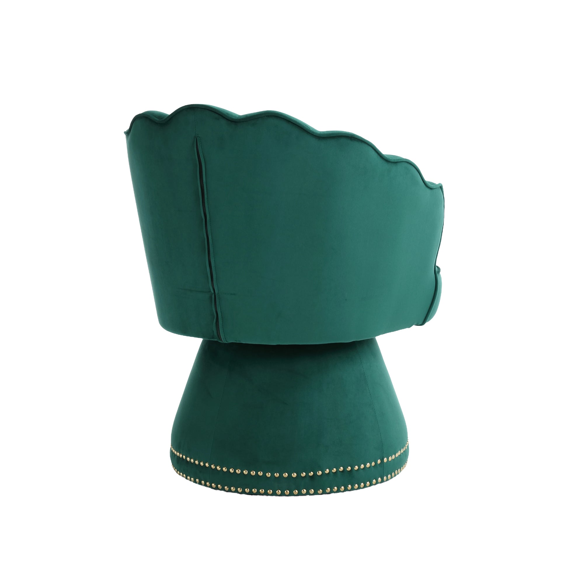 Coolmore Swivel Barrel Chair, Comfy Round Accent Sofa Chair For Living Room, 360 Degree Swivel Barrel Club Chair, Leisure Arm Chair For Nursery, Hotel, Bedroom, Office, Lounge Emerald Velvet