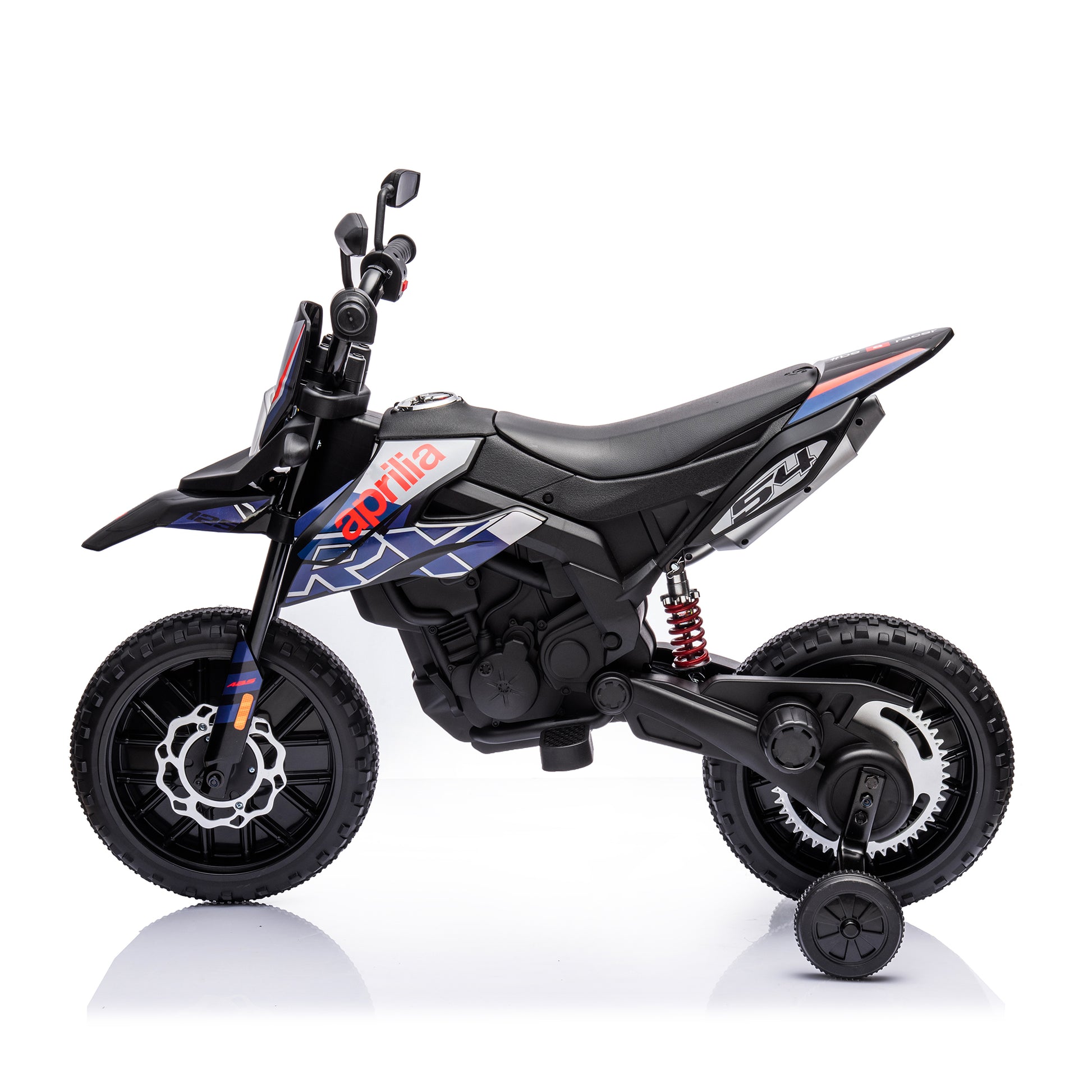 12V Electric Kid Ride On Motorcycle, Apulia Licensed Motorcycle For Kids, Battery Powered Kids Ride On Motorcycle Blue, 2 Wheels Motorized Vehicles Children Toys,Led Headlights Blue Polyethylene