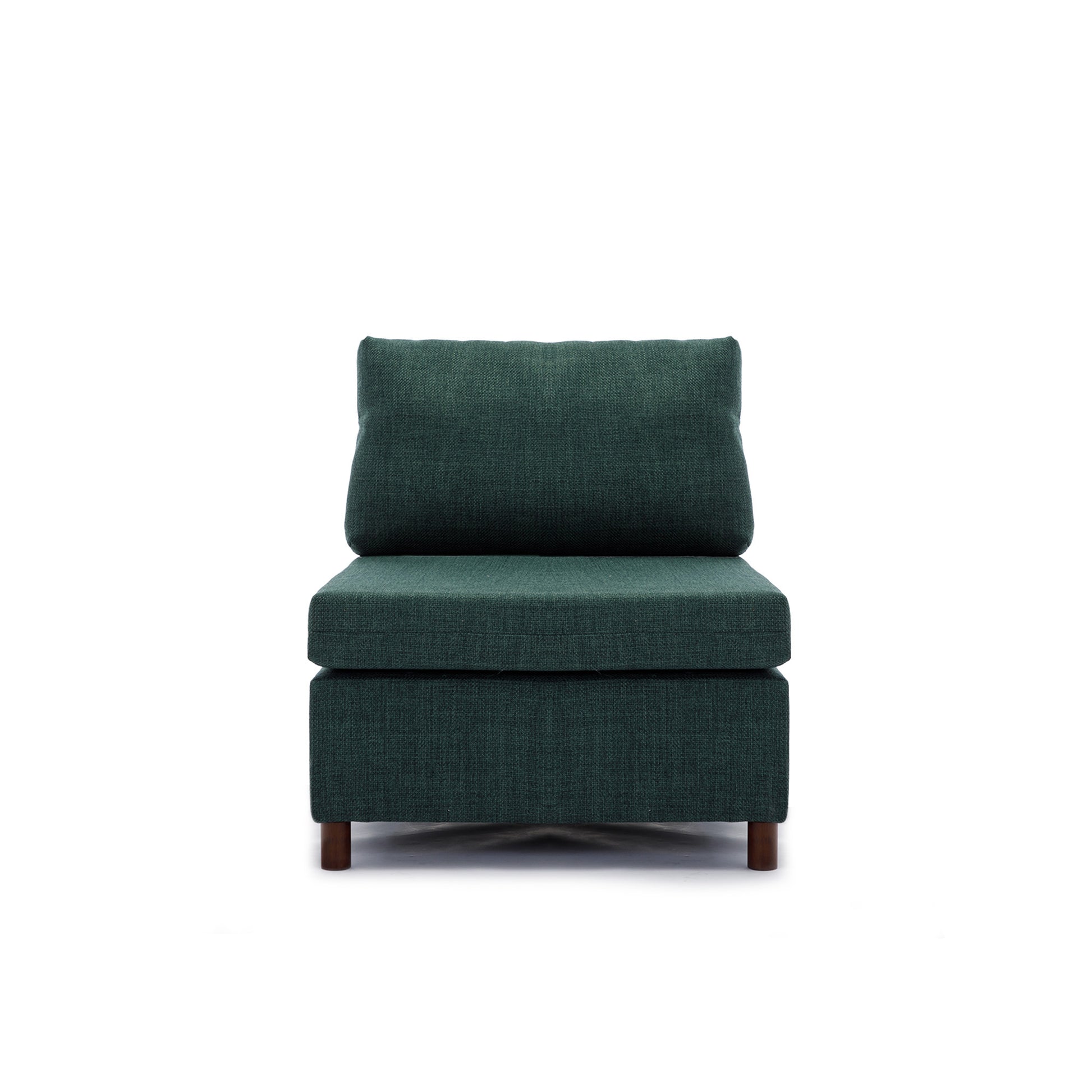 Middle Module Fabric Linen For Modular Sofa Sectional Sofa Couch Accent Armless Chair, Cushion Covers Non Removable And Non Washable,Green Green Wood Primary Living Space Soft Cushion Back Modern Rubberwood Armless Foam Linen 1 Seat