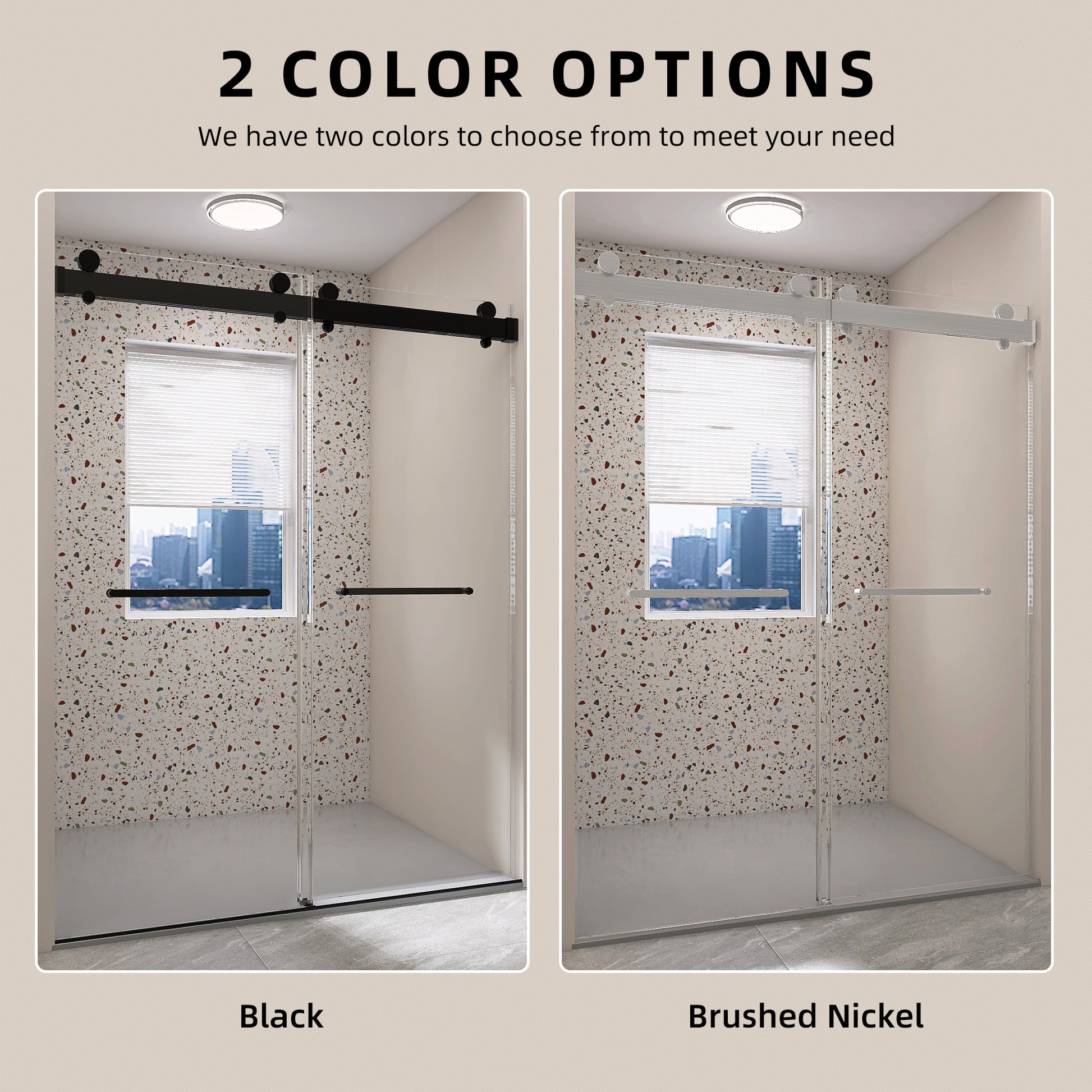 Frameless Double Sliding Shower, 57" 60" Width, 79" Height, 3 8" 10 Mm Clear Tempered Glass,Designed For Smooth Door With Clear Tempered Glass And Stainless Steel Hardware Brushed Nickel Brushed Nickel Glass