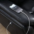 Power Reclining Seat With Led Strip Speaker Black Color Black Technical Leather