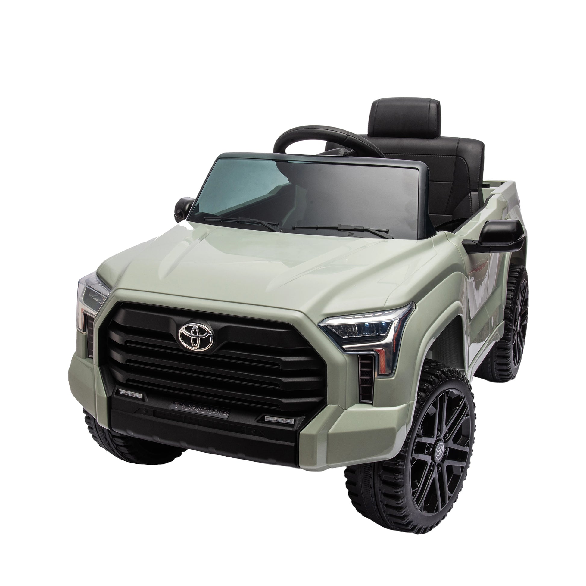 Officially Licensed Toyota Tundra Pickup,Electric Pickup Car Ride On For Kid, 12V Electric Ride On Toy,2.4G W Parents Remote Control,Electric Car For Kids,Three Speed Adjustable,Power Display Olive Plastic