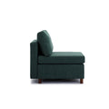 Single Seat Module Sofa Sectional Couch With Armrest With 1 Ottoman,Cushion Covers Non Removable And Non Washable,Green Green Wood Primary Living Space Soft Modern Rubberwood Foam Linen 1 Seat