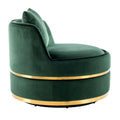 360 Degree Swivel Accent Chair Velvet Modern Upholstered Barrel Chair Over Sized Soft Chair With Seat Cushion For Living Room, Bedroom, Office, Apartment, Green Green Foam Velvet