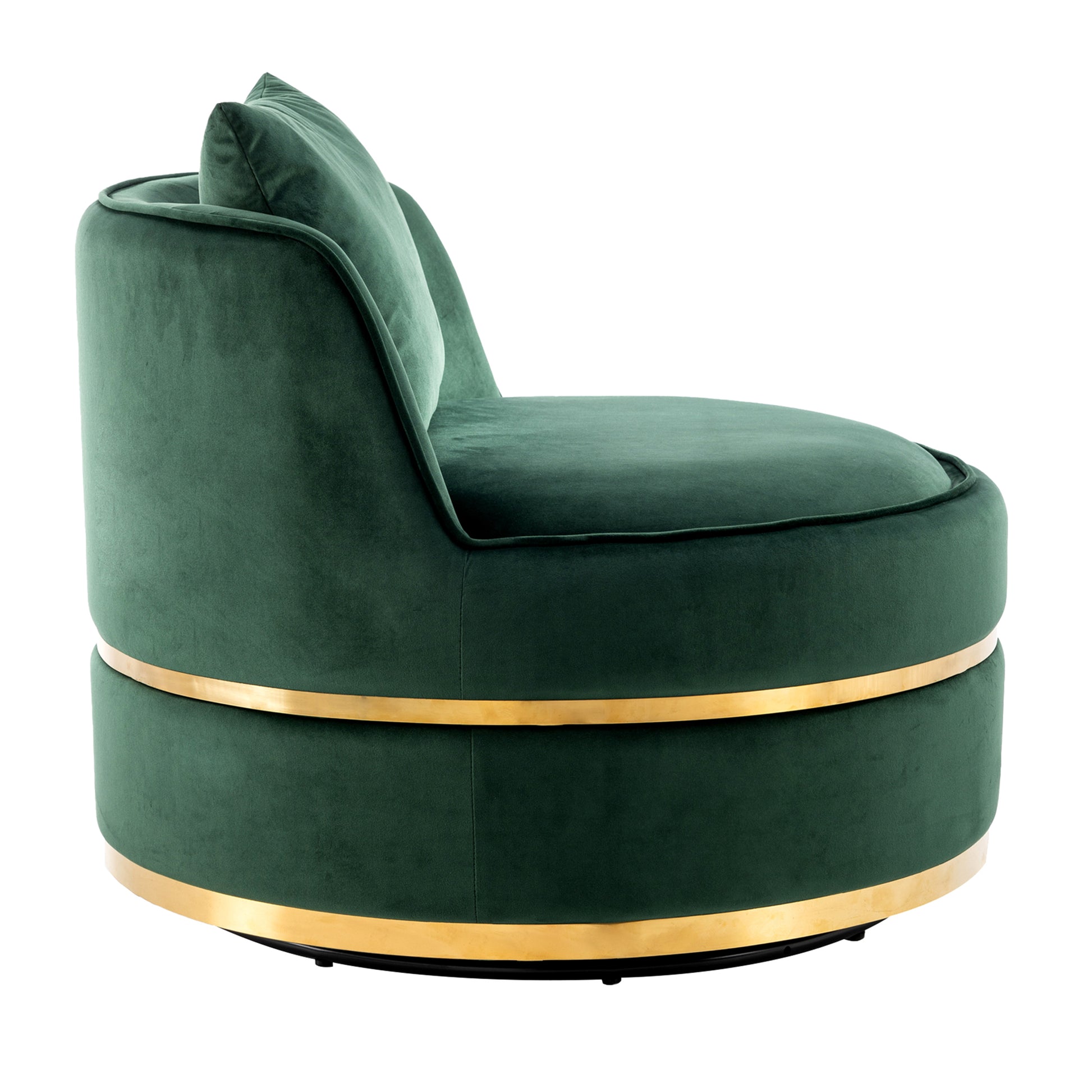 360 Degree Swivel Accent Chair Velvet Modern Upholstered Barrel Chair Over Sized Soft Chair With Seat Cushion For Living Room, Bedroom, Office, Apartment, Green Green Foam Velvet