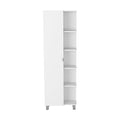 Urano Corner Linen Cabinet, Five External Shelves, Single Door, Four Interior Shelves White White 1 5 Bathroom Freestanding Modern Particle Board Particle Board